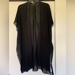 Jessica McClintock Black Beaded Kimono new with tags. 1 size fits all